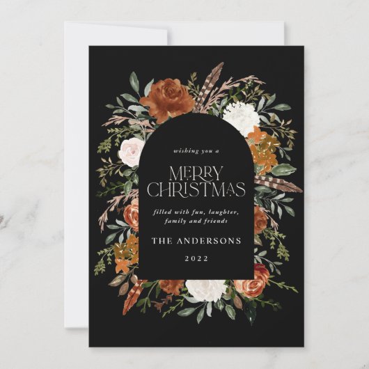 黒テラコッタフローラエレガントアーチ シーズンカード (正面)