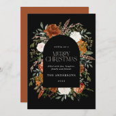 黒テラコッタフローラエレガントアーチ シーズンカード (正面/裏面)