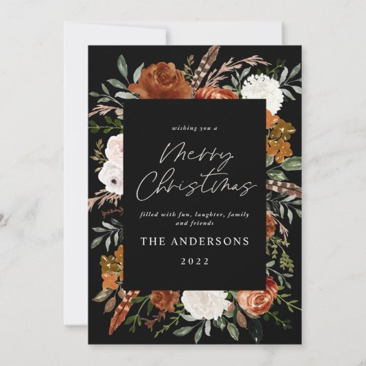 黒テラコッタフローラエレガント写真 シーズンカード (正面)