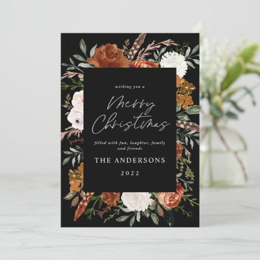 黒テラコッタフローラエレガント写真 シーズンカード (スタンド正面)