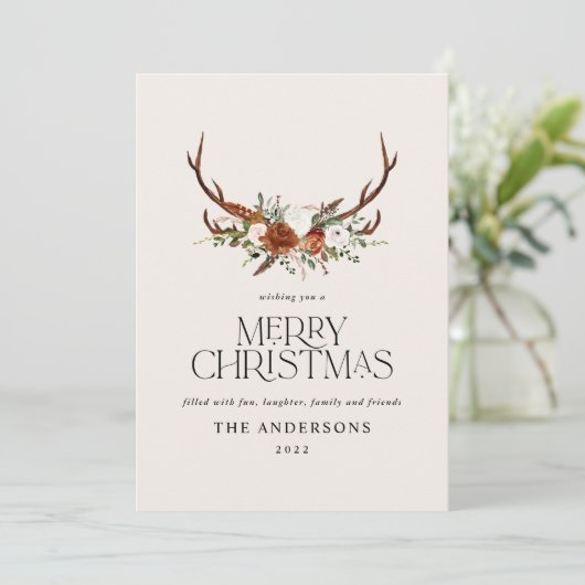 黒テラコッタ植物性エレガントスタグフローラホール シーズンカード (スタンド正面)