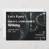 黒ディスコボール 招待状 (正面)