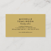 黒デザイエレガントナーの金ゴールドフローラルパターン 名刺 (裏面)