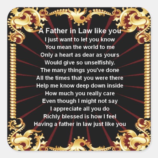 黒デザイン法王の父 スクエアシール (正面)