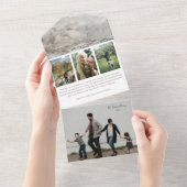 黒トイルフォトトリフォールド全1枚のカード オールインワン招待状 (貼ってはがせる)