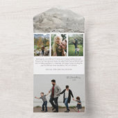 黒トイルフォトトリフォールド全1枚のカード オールインワン招待状 (内側)