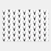 黒トナカイ金ゴールド華美枠 ラッピングペーパーシート (正面)