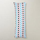 黒トランスジェンダープライドフラグカラー水玉模様 ボディピロー (裏面 (縦))