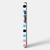 黒トランスジェンダープライドフラグカラー水玉模様 Case-Mate iPhoneケース (裏面 / 左)