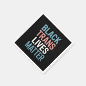 黒トランスジェンダーLGBTQサポートは問題のトランスジェンダー スタンダードカクテルナプキン (角)