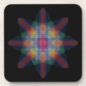 黒トリップ（幻覚体験）のような数々の面の色の星 コースター (正面)
