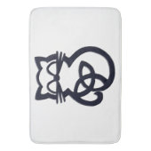 黒トリニティーノットケルト猫風呂マット バスマット (正面縦)