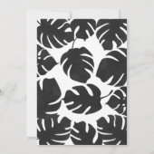 黒トロピカルリーフ ホワイト&ゴールド シックウェディング 招待状 (裏面)