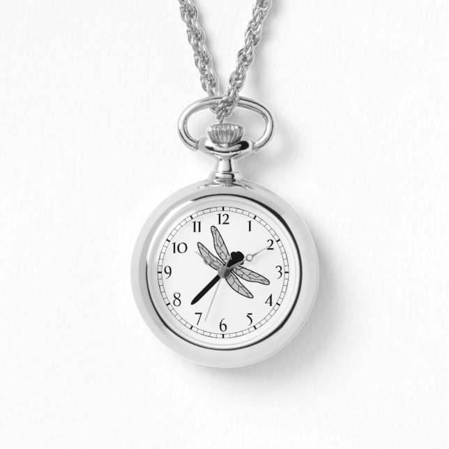 黒トンボのシルエット 腕時計 (正面)