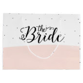 黒ドット模様ピンクストライプ色 ラージペーパーバッグ (裏面)