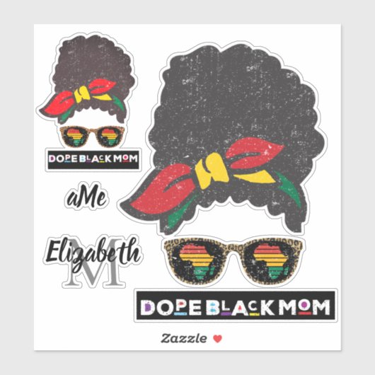 黒ドーピング母、黒アフロメッシーブンケンテ色 シール (シート)