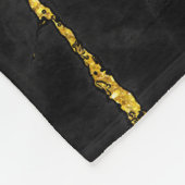 黒ナチュラル大理石金ゴールドアクセント フリースブランケット (角)