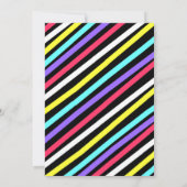 黒ネオンピンク金ゴールドグリッターローラスケート誕生日 招待状 (裏面)