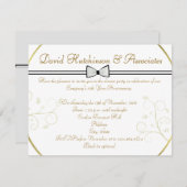 黒ネクタイディ企業のナー披露宴招待状 招待状 (正面/裏面)