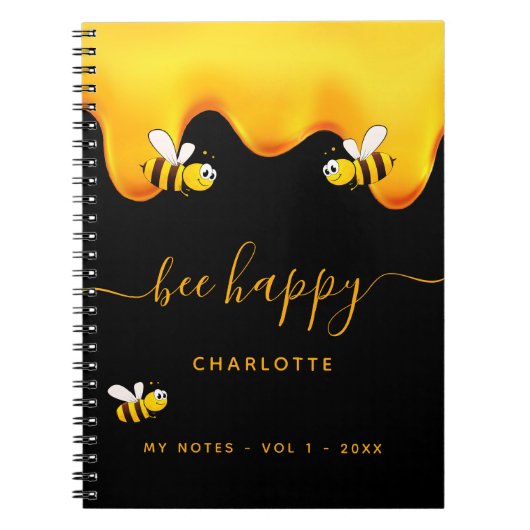 黒ハチ幸せでぶつぶつ蜂の甘い蜂蜜の日記 ノートブック (正面)