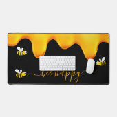 黒ハチ幸せでぶつぶつ蜂の甘い蜂蜜 デスクマット (キーボード&マウス)