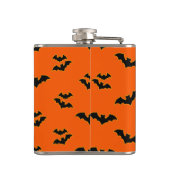 黒ハロウィーンこうもり付きオレン飛んでいるジ フラスク (裏面)