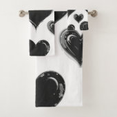 黒ハートバスタオルセット バスタオルセット (インサイチュ)