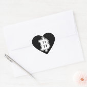 黒ハートバーツ฿タイ通貨฿ ハートシール (封筒)