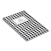 黒ハートパターパーソナライズされたン ノートブック (右側)