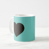 黒ハート コーヒーマグカップ (正面左)