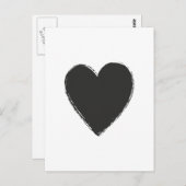 黒ハート ポストカード (正面/裏面)