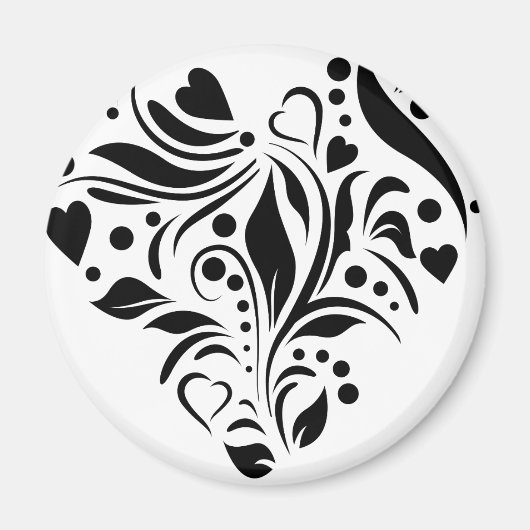 黒ハート マグネット (正面)