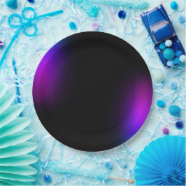 黒バイオレットグラデーショングロー ペーパープレート