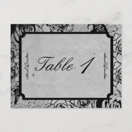 黒バラゴシック結婚枠の表番号 ポストカード