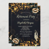 黒バラドット退職 招待状 (正面/裏面)