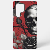 黒バラ付きゴシックスカル SAMSUNG GALAXYケース (裏面)