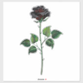 黒バラ花 シール (シート)