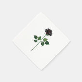 黒バラ花 スタンダードカクテルナプキン (角)