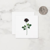 黒バラ花 ノートカード (正面/裏面インサイチュ)
