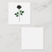 黒バラ花 ノートカード (正面/裏面)