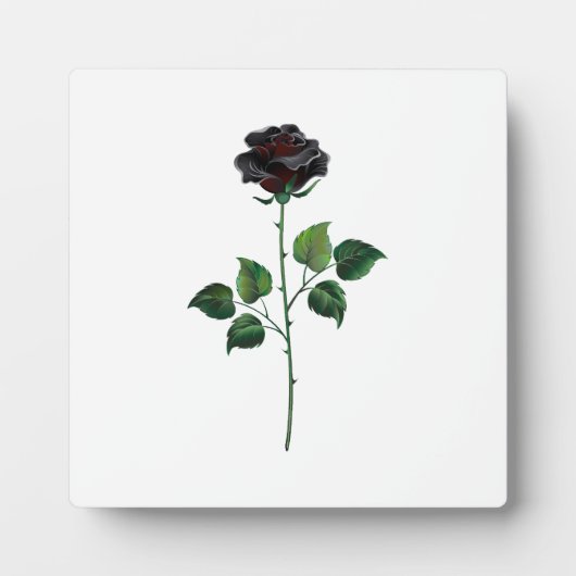 黒バラ花 フォトプラーク (正面)