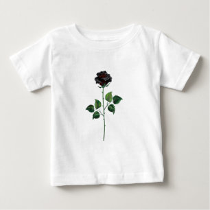 黒バラ花 ベビーTシャツ