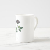 黒バラ花 ボーンチャイナマグカップ (正面右)