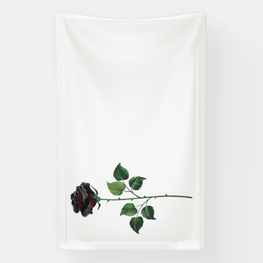 黒バラ花 横断幕 (縦)