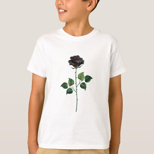 黒バラ花 Tシャツ (正面)