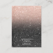 黒バラ金ゴールドグリッタージュエリーイヤリングディスプレイ 名刺 (裏面)