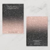 黒バラ金ゴールドグリッタージュエリーイヤリングディスプレイ 名刺 (正面/裏面)