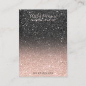 黒バラ金ゴールドグリッタージュエリーイヤリングディスプレイ 名刺 (正面)