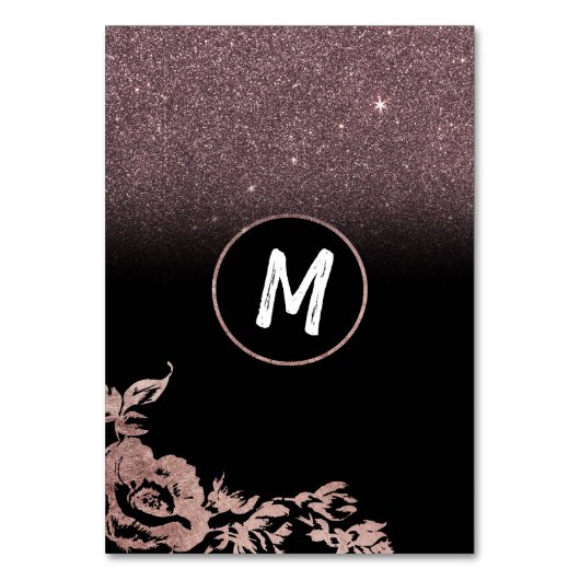 黒バラ金ゴールドグリッターフローラ表の番号 テーブルナンバー (裏面)