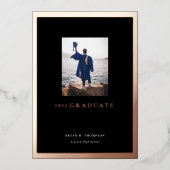 黒バラ金ゴールド枠卒業発表カード 箔招待状 (正面)